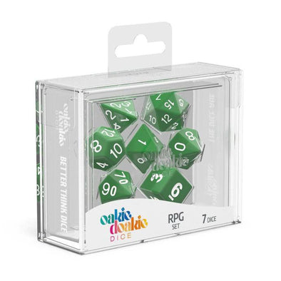 Oakie Doakie Dice Set - 7 Piece - Solid - Green available at 401 Games Canada