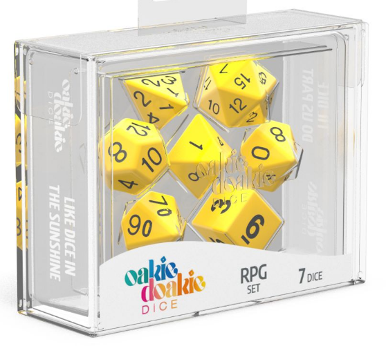 Oakie Doakie Dice Set - 7 Piece - Solid - Yellow available at 401 Games Canada