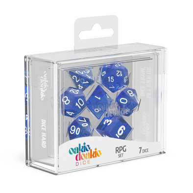 Oakie Doakie Dice Set - 7 Piece - Speckled - Blue available at 401 Games Canada