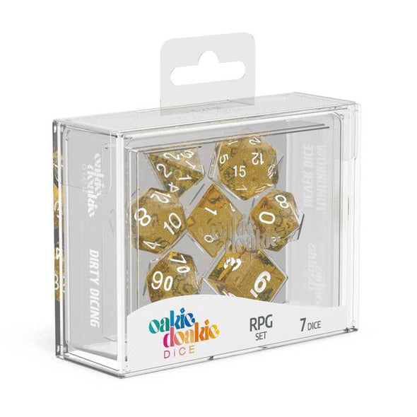 Oakie Doakie Dice Set - 7 Piece - Speckled - Orange available at 401 Games Canada