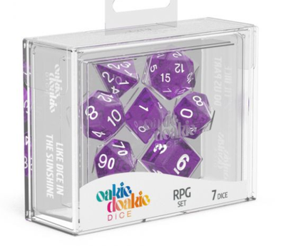 Oakie Doakie Dice Set - 7 Piece - Speckled - Purple available at 401 Games Canada