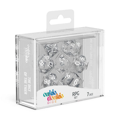 Oakie Doakie Dice Set - 7 Piece - Translucent - Clear available at 401 Games Canada