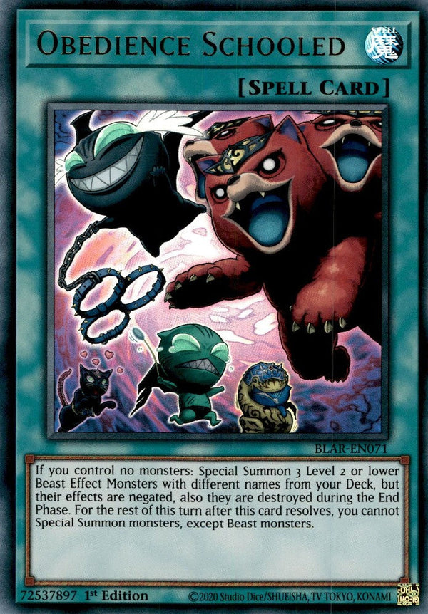 Obedience Schooled - BLAR-EN071 - Ultra Rare - 1st Edition available at 401 Games Canada