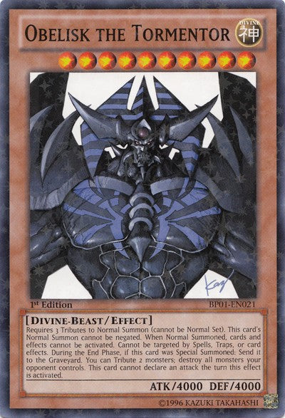 Obelisk the Tormentor - BP01-EN021 - Starfoil Rare - 1st Edition available at 401 Games Canada