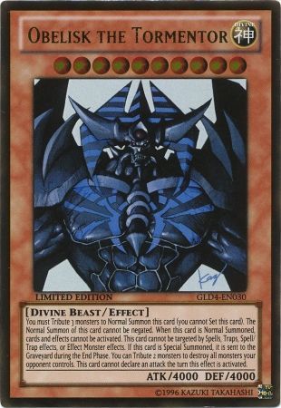 Obelisk the Tormentor - GLD4-EN030 - Gold Rare - Limited Edition available at 401 Games Canada