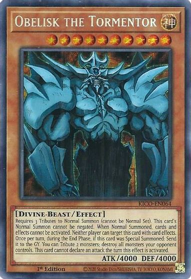Obelisk the Tormentor - KICO-EN064 - Secret Pharaoh's Rare - 1st Edition available at 401 Games Canada