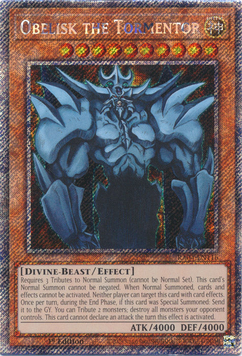 Obelisk the Tormentor (Platinum Secret Rare) - RA04-EN116 - Platinum Secret Rare - 1st Edition