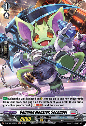 Obliging Monster, Secondel - D-BT05/H21 - Holo Rare available at 401 Games Canada