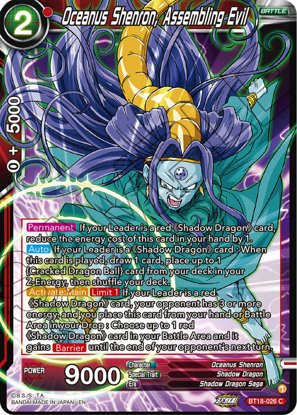 Oceanus Shenron, Assembling Evil - BT18-026 - Common available at 401 Games Canada