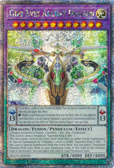 Odd-Eyes Arcray Dragon - AGOV-EN030 - Quarter Century Secret Rare - 1st Edition available at 401 Games Canada