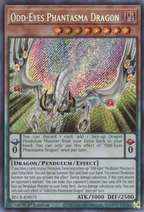 Odd-Eyes Phantasma Dragon - BLCR-EN075 - Secret Rare - 1st Edition available at 401 Games Canada