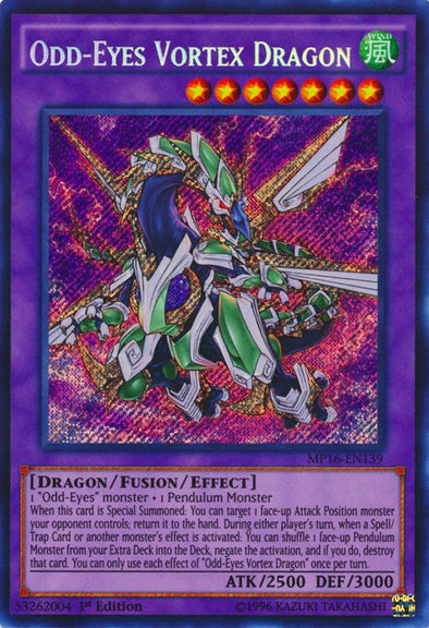 Odd-Eyes Vortex Dragon - MP16-EN139 - Secret Rare - 1st Edition available at 401 Games Canada