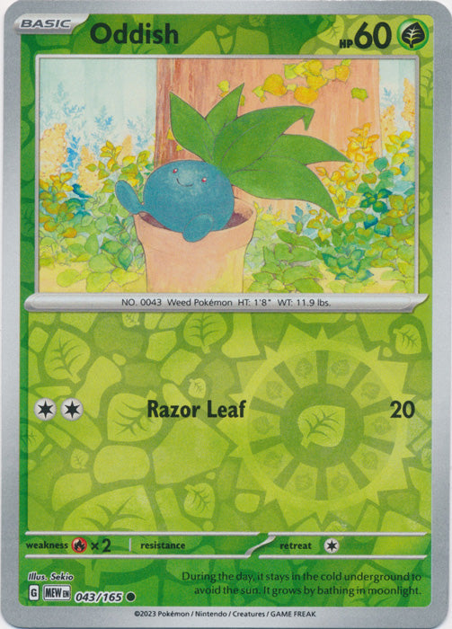 Oddish - 043/165 - Common - Reverse Holo available at 401 Games Canada