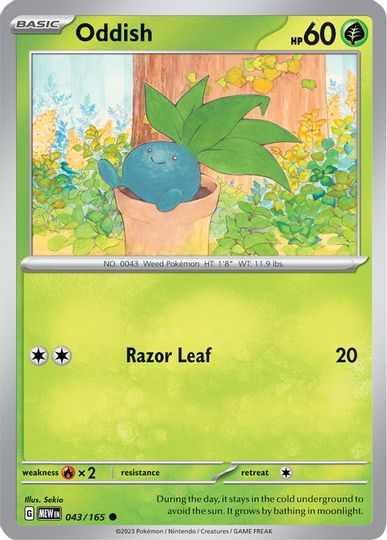 Oddish - 043/165 - Common available at 401 Games Canada