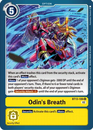 Odin's Breath - BT13-106 - Uncommon available at 401 Games Canada