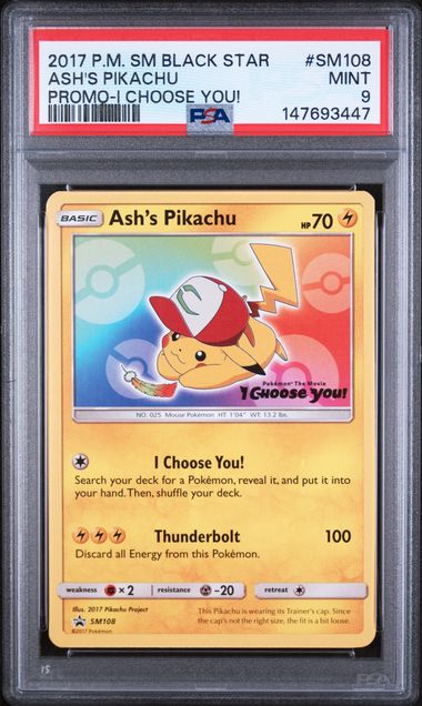 Ash's Pikachu (SM108) - Pokemon the Movie I Choose You! - Promo - Mint 9