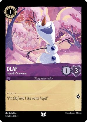 Olaf (Friendly Snowman) - 52/204 - Uncommon available at 401 Games Canada