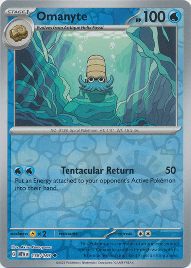 Omanyte - 138/165 - Uncommon - Reverse Holo available at 401 Games Canada