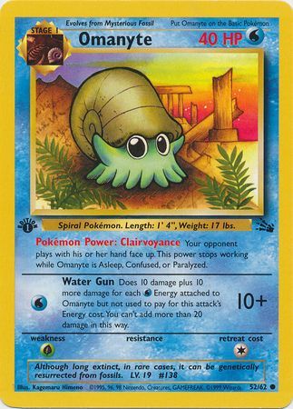 Omanyte - 52/62 - Common - 1st Edition available at 401 Games Canada