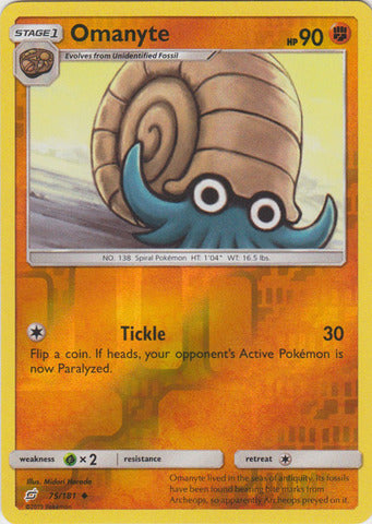 Omanyte - 75/181 - Uncommon - Reverse Holo available at 401 Games Canada