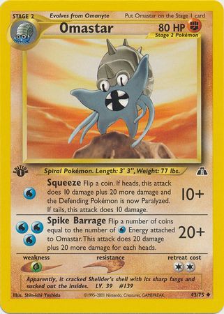 Omastar - 43/75 - Uncommon - 1st Edition available at 401 Games Canada