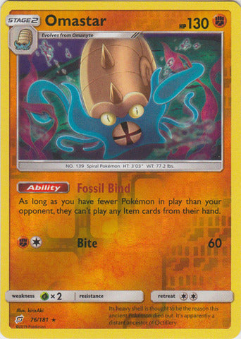 Omastar - 76/181 - Holo Rare - Reverse Holo available at 401 Games Canada