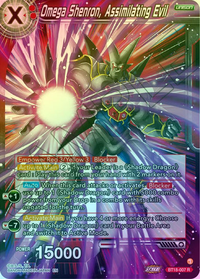 Omega Shenron, Assimilating Evil - BT18-007 - Rare (Foil) available at 401 Games Canada