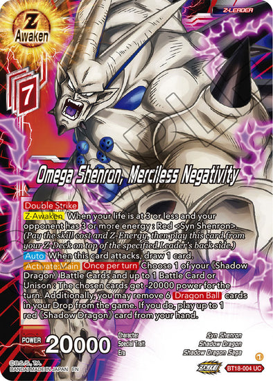 Omega Shenron, Merciless Negativity - BT18-004 - Uncommon available at 401 Games Canada