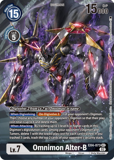 Omnimon Alter-B (Alternate Art) - EX4-073 - Secret Rare available at 401 Games Canada