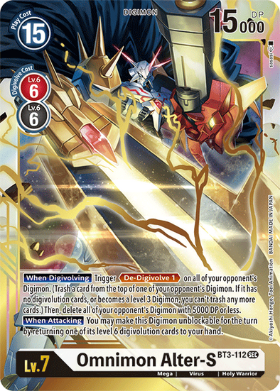 Omnimon Alter-S - BT3-112 - Secret Rare available at 401 Games Canada