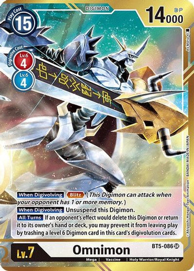 Omnimon (Alternate Art - As'Maria) - BT5-086 - Super Rare available at 401 Games Canada