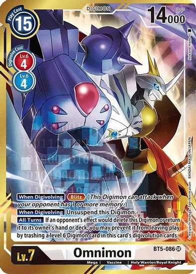 Omnimon (Alternate Art - Nakano Haito) - BT5-086 - Super Rare available at 401 Games Canada