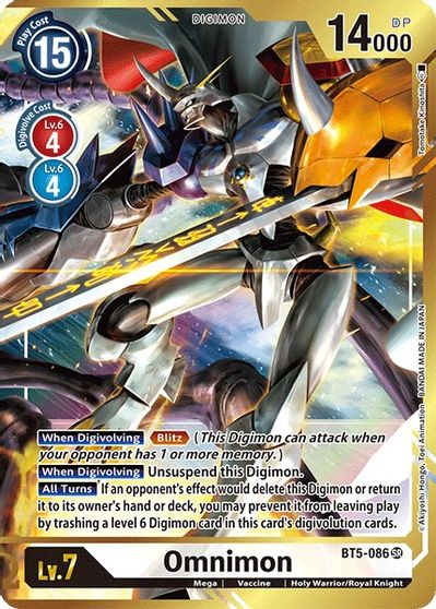 Omnimon (Alternate Art - Tomotake Kinoshita) - BT5-086 - Super Rare available at 401 Games Canada