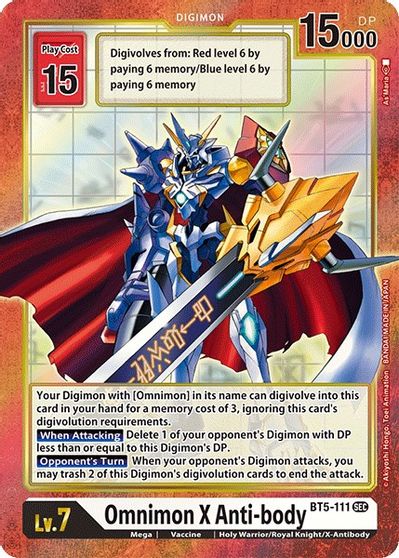 401 Games Canada - Omnimon X Anti-body (Alternate Art) - BT5-111 - Secret Rare 401 Games Canada - Omnimon X Anti-body (Alternate Art) - BT5-111 - Secret Rare