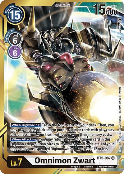 Omnimon Zwart (Alternate Art - As'Maria) - BT5-087 - Super Rare available at 401 Games Canada