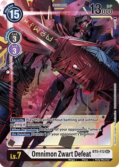 Omnimon Zwart Defeat (Alternate Art) - BT5-112 - Secret Rare available at 401 Games Canada
