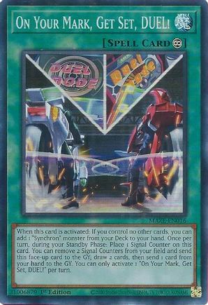 On Your Mark, Get Set, DUEL! - MAZE-EN016 - Super Rare - 1st Edition available at 401 Games Canada