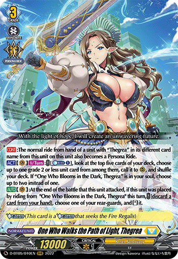 One Who Walks the Path of Light, Thegrea - D-BT05/010 - Triple Rare available at 401 Games Canada