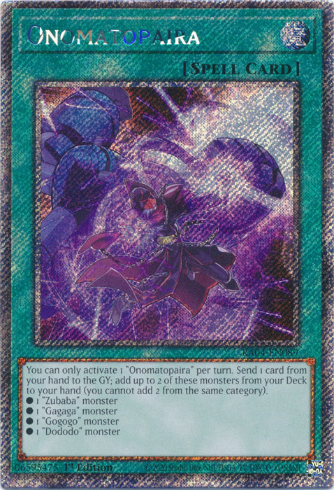 Onomatopaira (Platinum Secret Rare) - RA04-EN089 - Platinum Secret Rare - 1st Edition