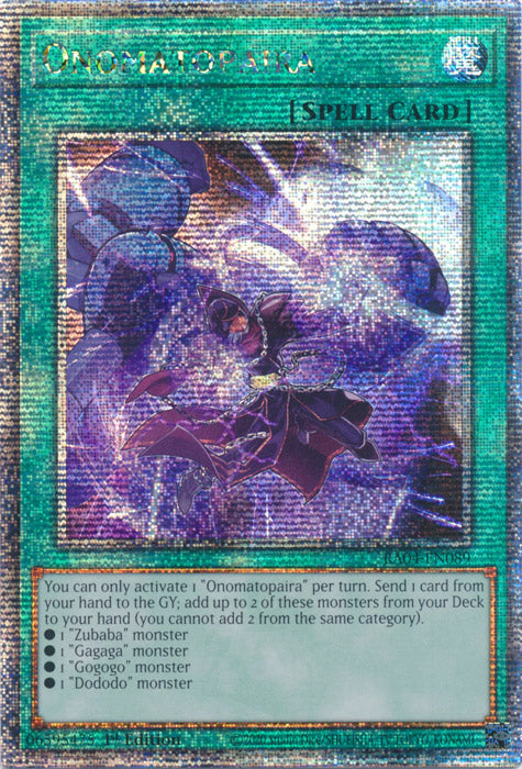 Onomatopaira - RA04-EN089 - Quarter Century Secret Rare - 1st Edition