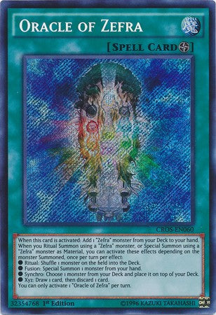 Oracle of Zefra - CROS-EN060 - Secret Rare - 1st Edition available at 401 Games Canada