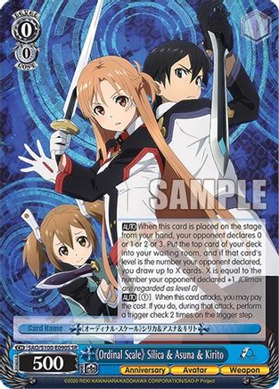 "Ordinal Scale" Silica & Asuna & Kirito (SR) - SAO/S100-E090S - Super Rare available at 401 Games Canada