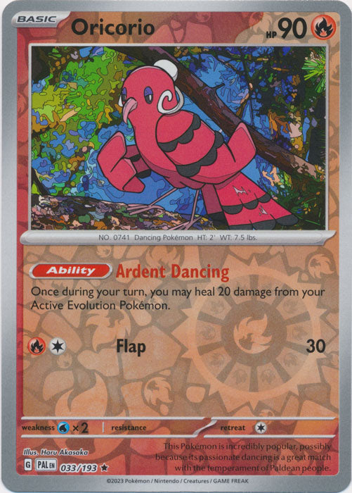 Oricorio - 033/193 - Rare - Reverse Holo available at 401 Games Canada