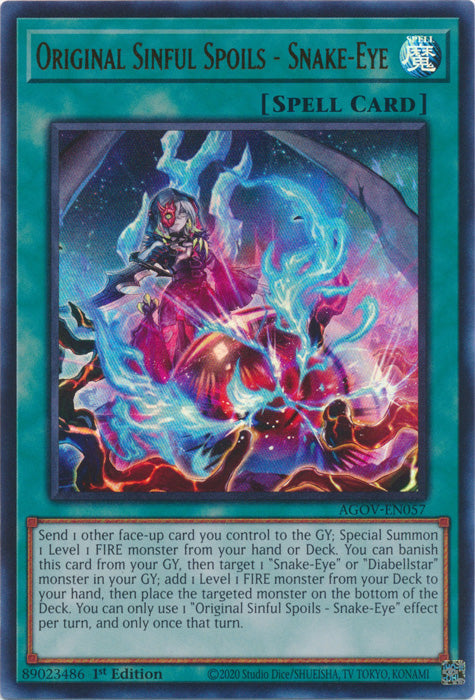 Original Sinful Spoils - Snake-Eye - AGOV-EN057 - Ultra Rare - 1st Edition available at 401 Games Canada