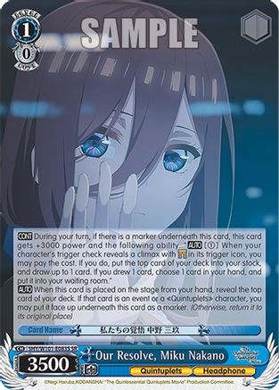 Our Resolve, Miku Nakano (SR) - 5HY/W101-E083S - Super Rare available at 401 Games Canada