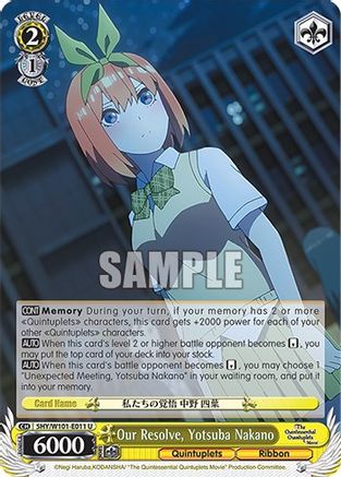 Our Resolve, Yotsuba Nakano - 5HY/W101-E011 - Uncommon available at 401 Games Canada