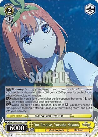 Our Resolve, Yotsuba Nakano (SR) - 5HY/W101-E011S - Super Rare available at 401 Games Canada