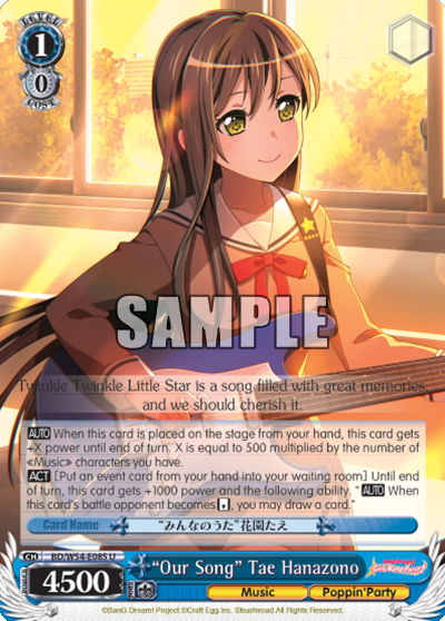 "Our Song" Tae Hanazono - BD/W54-E085 - Uncommon available at 401 Games Canada