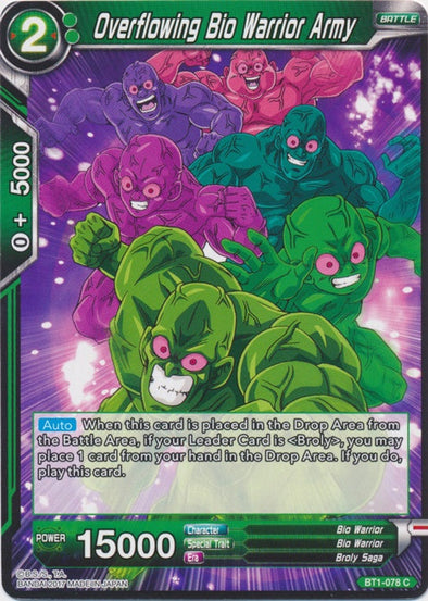 Overflowing Bio Warrior Army - BT1-078 - Common available at 401 Games Canada