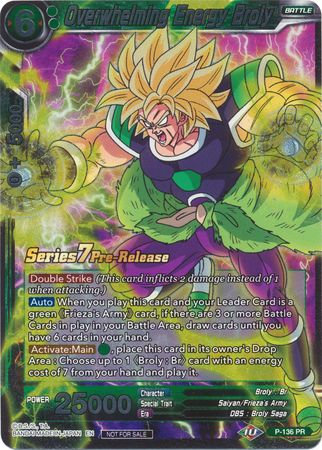 Overwhelming Energy Broly - P-136 - Promo (Pre-Release Series 7) (Foil) available at 401 Games Canada